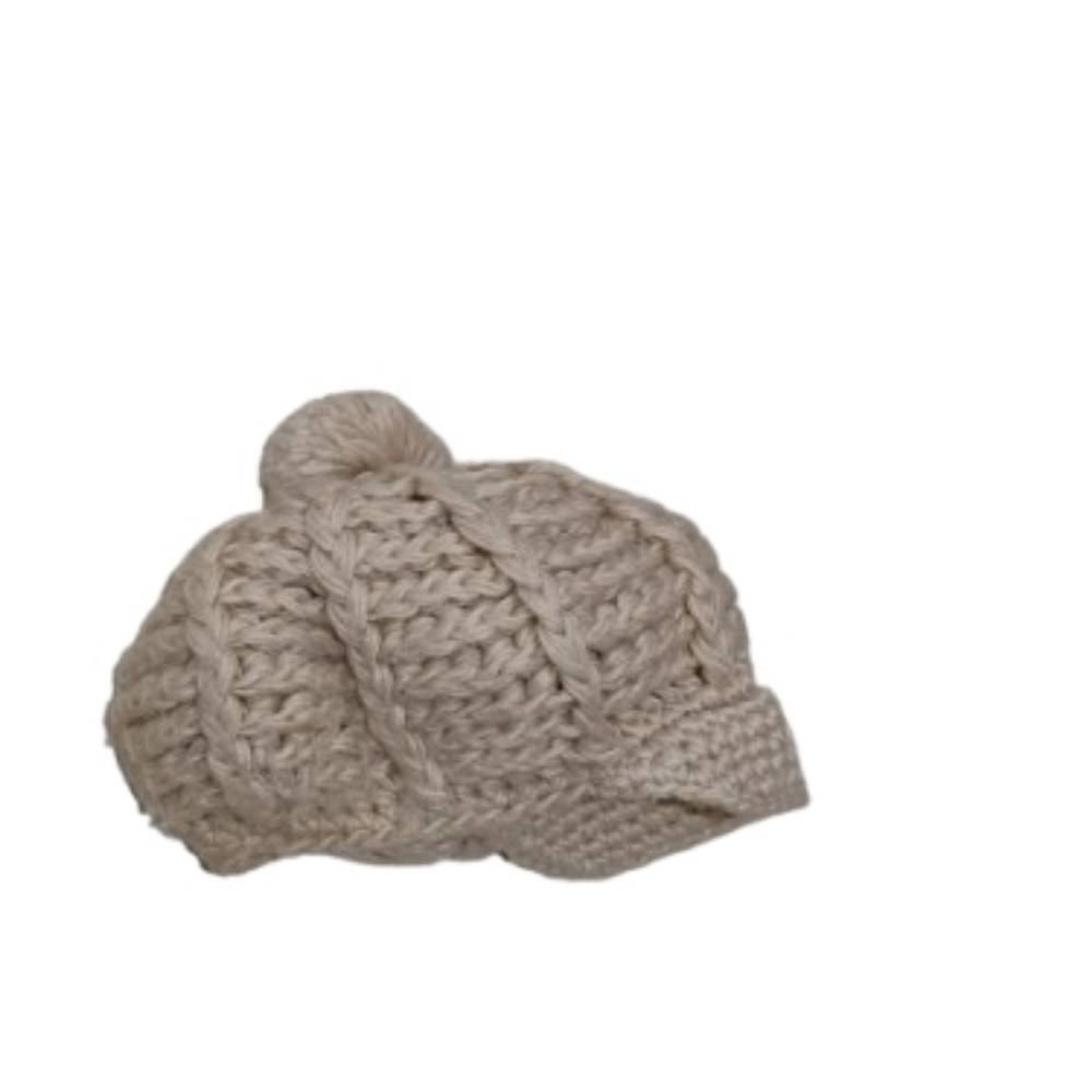 Vintage 1960s 1970s Chunky Knit Bardini Pom Pom Cap Hat One Size - Picture 3 of 5